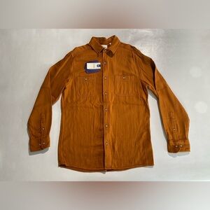 NEW Size M Mens Rowm Long Sleeve Button Down Shirt Cotton Blend Rust $80